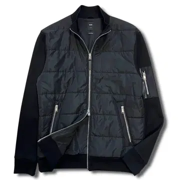 컨디션 최상 HUGO BOSS 실크 혼방 니트 절개 충전솜 블루종 S