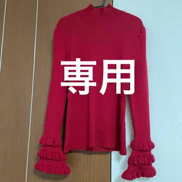 M'S GRACY 레드 프릴 소매 니트 38