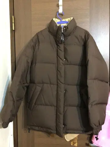 새상품급 여성 다운 코트 갈색 브라운 Poro