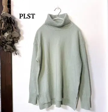 새상품 PLST 울 캐시미어 블렌드 터틀넥 릴랙스 니트