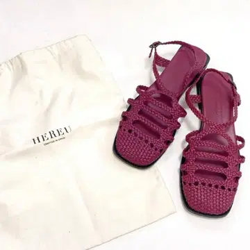 새상품급 최근 모델 HEREU 헤 샌들 적자색 37(24cm)