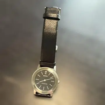 [ 하자품 ] SEIKO 프레시지 블랙 가죽