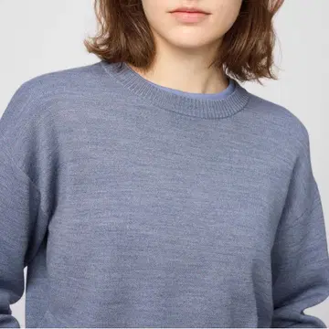 [택 포함 새상품] 유니클로 U 더블 페이스 크루넥 스웨터 M 블루