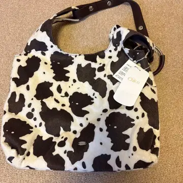 카우 패턴 토트백 화이트/브라운