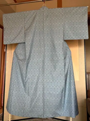 기모노 이중 기모노 스카이블루 오시마 명주