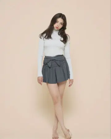 Liz ribbon mini skirt gray S