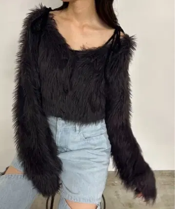 [ OLIVE des OLIVE ] 복슬복슬 크롭 가디건