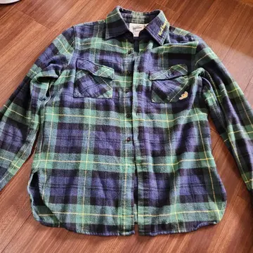 마크곤잘레스 플란넬 셔츠 네이비와 그린 체크