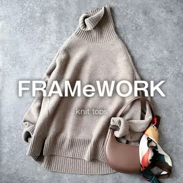프레임워크 캐시미어 울 니트 스웨터 터틀 루즈핏 H21