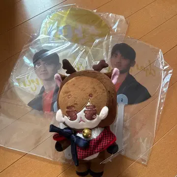 동방신기 창민 봉제 인형 부채 세트