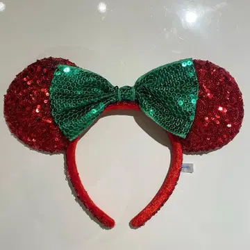 디즈니 머리띠 스팽글 크리스마스