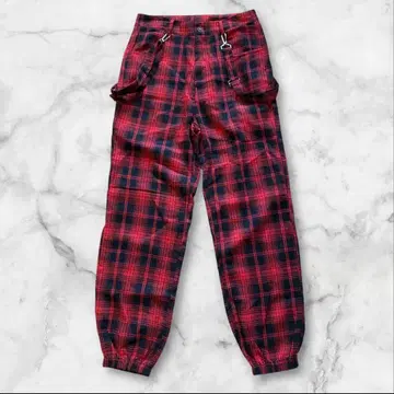 Y2K Red Plaid Bondage Pants
