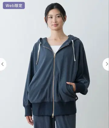 [ SUKALA ] 수플레 리브 더블 지퍼 후디 후드티 네이비