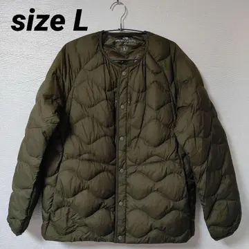 UNIQLO 화이트 마운티니어링 UL 다운 L 카키색 수납 봉투 포함