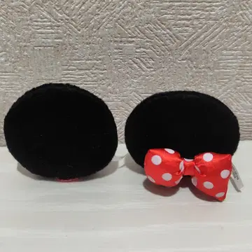 미니 마우스 귀 포함 헤어핀 빨간색 도트 리본 포함 Disney