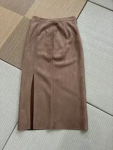 ZARA 베이지 브라운 스웨이드풍 롱 타이트 스커트 슬릿 M 새상품