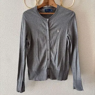 폴로 랄프 로렌 가디건 포니 자수 피마 코튼 그레이 S
