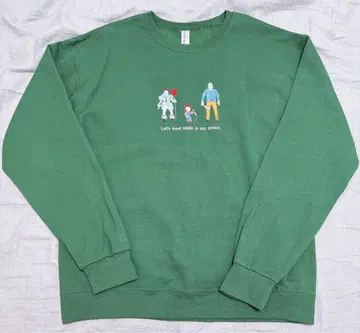 그린 프린트 스웻셔츠