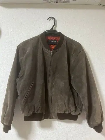 브라운 스웨이드 봄버 자켓 돈피 ma1