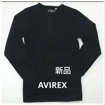 L 블랙 AVIREX 새상품 헨리넥 티셔츠