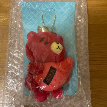 빨간색 곰 봉제 인형 키링 포함