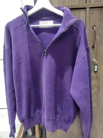 엘엘빈 러셀 USA제 90s 하프 지퍼 맨투맨 퍼플 보라색