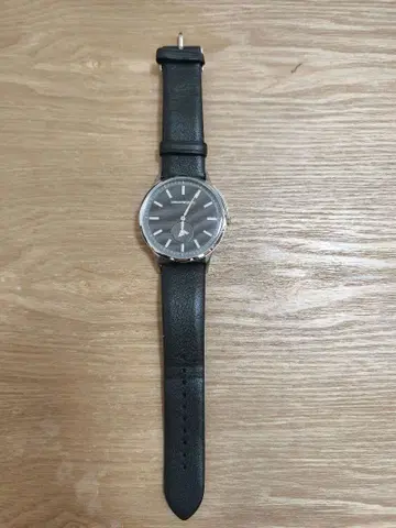 쿼츠 손목시계 블랙 가죽