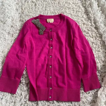 케이트 스페이드 비쥬 리본 핑크 가디건 긴팔