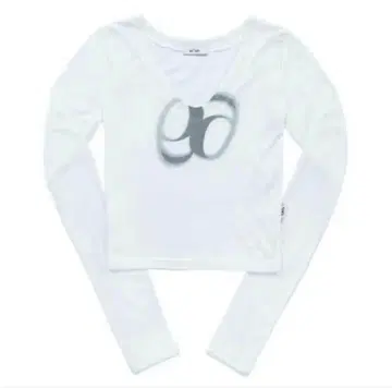 as'on 화이트 긴팔T셔츠 그래픽 프린트