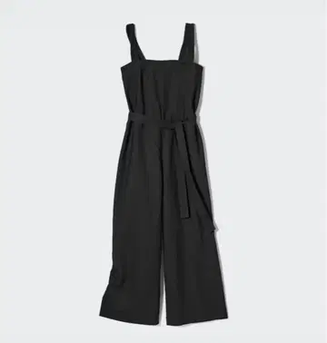 [ 미사용 새상품 ] L 사이즈 UNIQLO 린넨 블렌드 살로펫 블랙