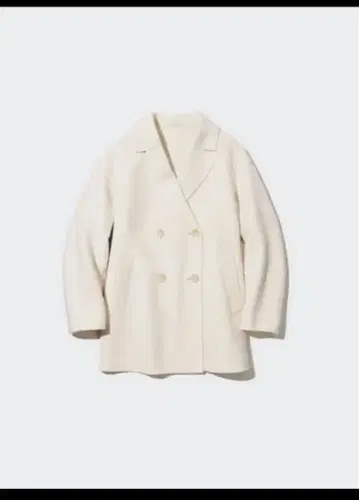 아이보리 더블 브레스트 체스터 코트