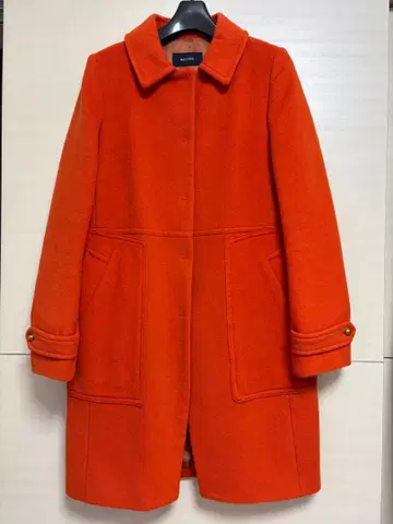 오렌지 롱 코트 골드 버튼