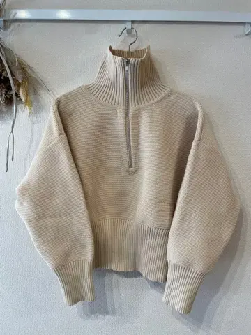 KBF 하프 ZIP 니트 풀오버 아이보리
