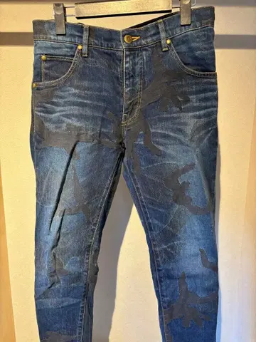 1piu1uguale3 빅 카모 무늬 데님 팬츠