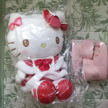 산리오 복권 헬로키티 1 봉제 인형 2 룸슈즈 세트