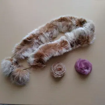 퍼 롱 스카프 베이지 브라운