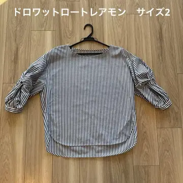 새상품급 드로와트 로트레아몽 스트라이프 오부소매 블라우스 사이즈 2