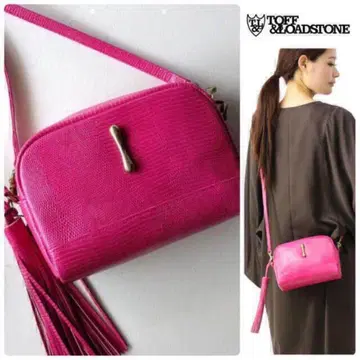 잡지 게재 토프앤로드스톤 레뷰 리자드 백 새상품 마젠타