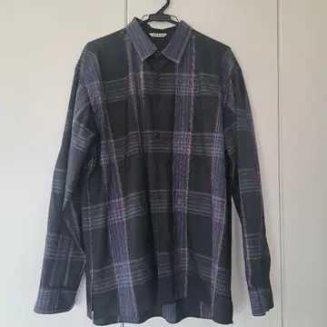 AURALE 체크 무늬 긴팔 셔츠