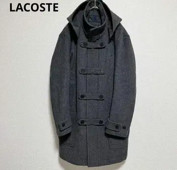 라코스테 2way 충전솜 더플 코트 롱 그레이 울 LACOSTE