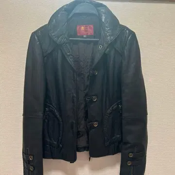 소가죽 후드 부착 블랙 자켓