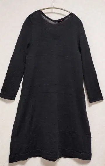 45R45rpm 고급 얇은 소재 울로 따뜻한 A라인 원피스 일본제