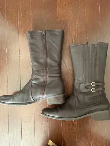 모데로 마드라스 다크 브라운 가죽 미들 부츠