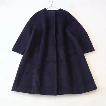 x 어도어 ADORE 모헤어 울 노카라 롱 코트 네이비