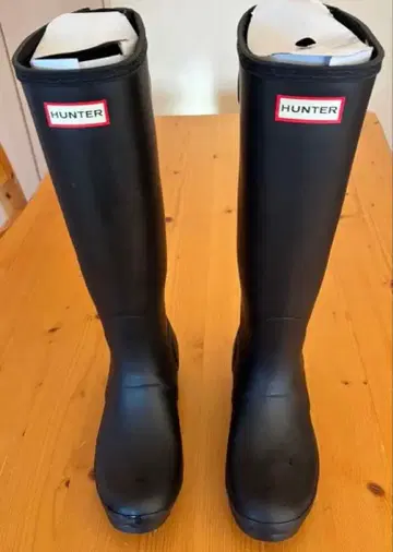 HUNTER 블랙 장화 버클 포함