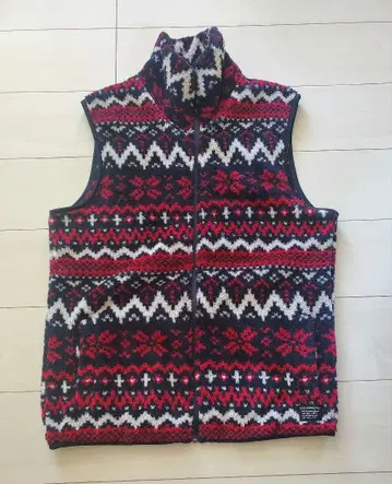 플리스 베스트 눈꽃 패턴 3L