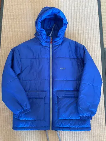 FILA 후드 부착 파랑 다운 자켓