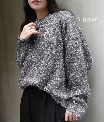 CORNERS 글리터 라메 니트 오버 사이즈 니트