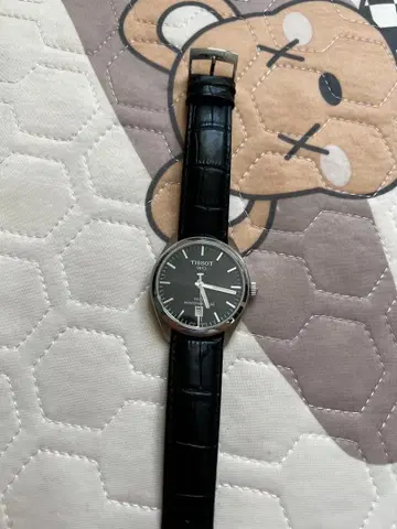 티쏘 자동 시계 블랙 가죽