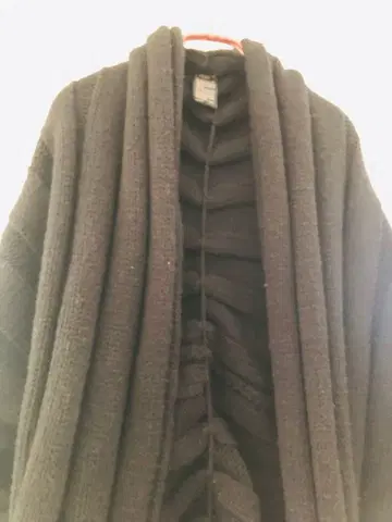 블랙 니트 가디건 오픈 프론트